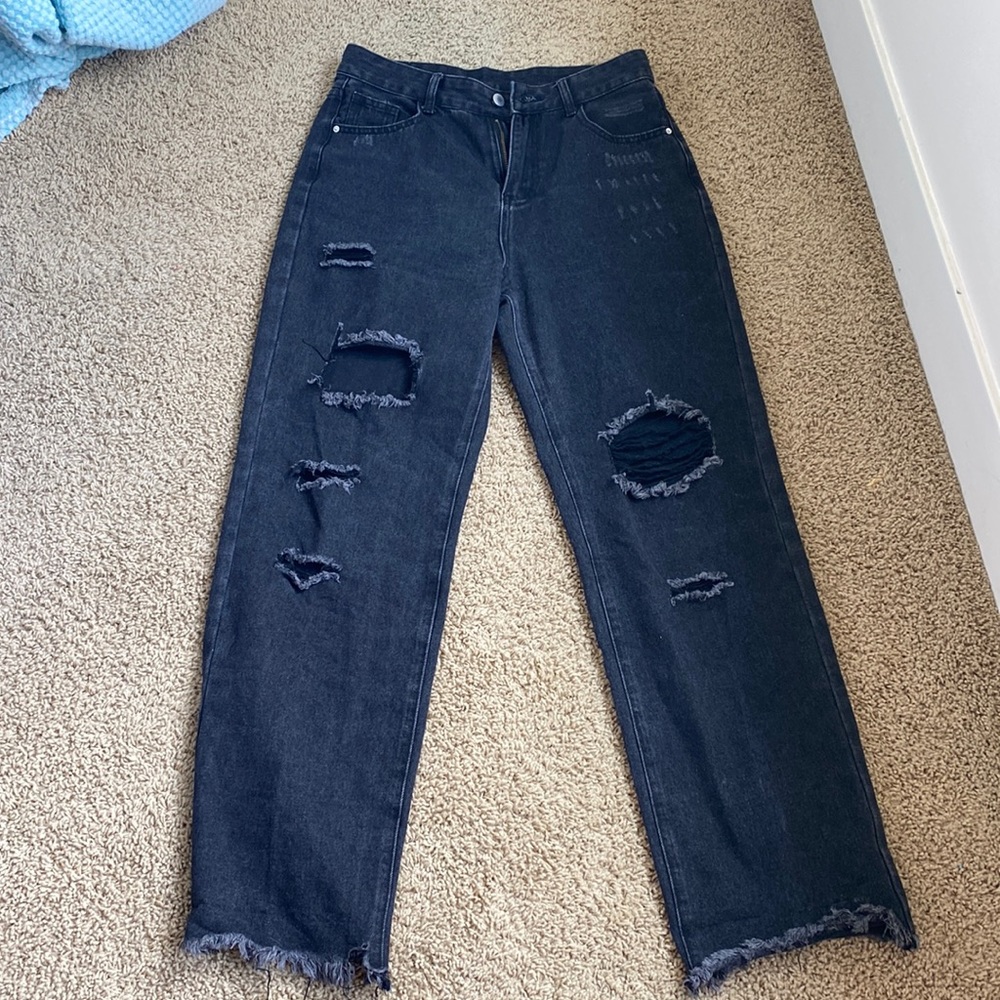 Black ripped jeans
